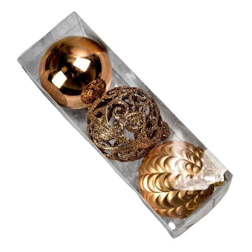 Шарики новогодние елочные Stenson 9589 пластиковые 6 см 3 шт. (13103155)