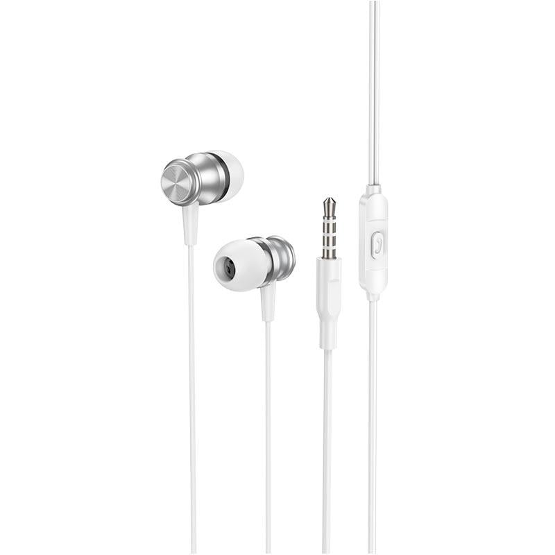 Наушники проводные Borofone Platinum Metal Universal Earphones with microphone BM75 1,2 м White (11169237) - фото 2