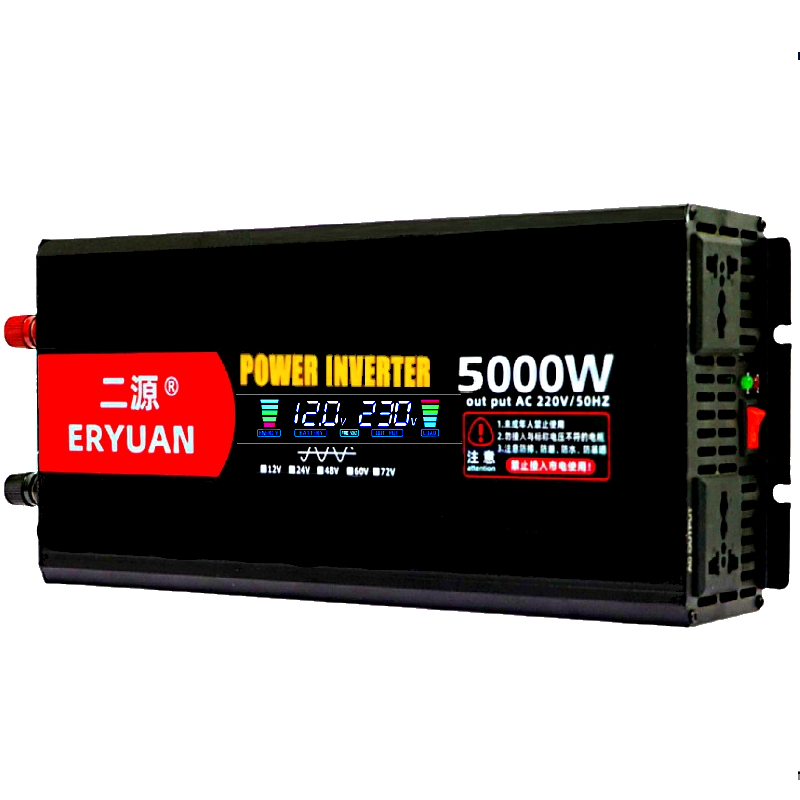 Инвертор автомобильный AC/DC 12v 5000W LCD с зарядкой аккумулятора