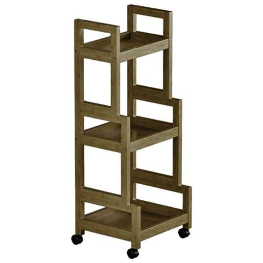 Этажерка для ванной из дерева на колесиках Диполи Палисандр (АБТ-003402)