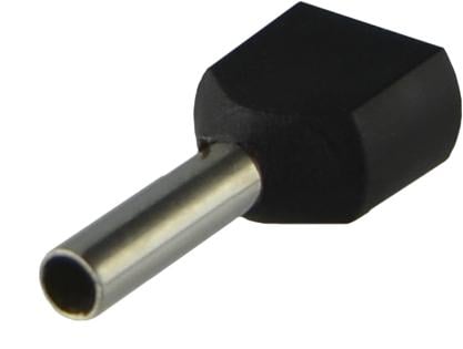 Наконечник изолированный двойной АСКО-Укрем ТІ 1,5-08 2х1,5 мм2 гильза 8 мм 100 шт. Черный (A0060120006)