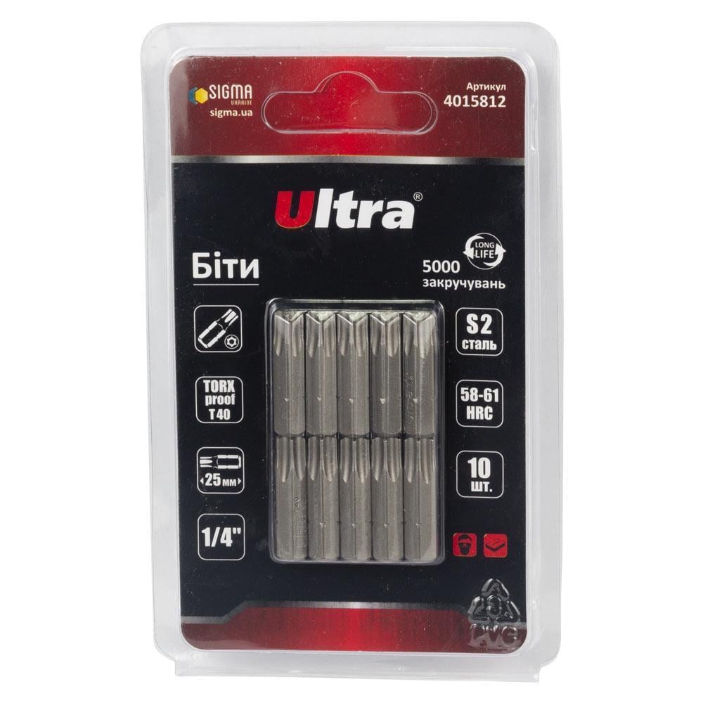 Набор бит Ultra TORX-proof 40x25 мм 1/4" 10 шт. S2 в блистере (4015812)