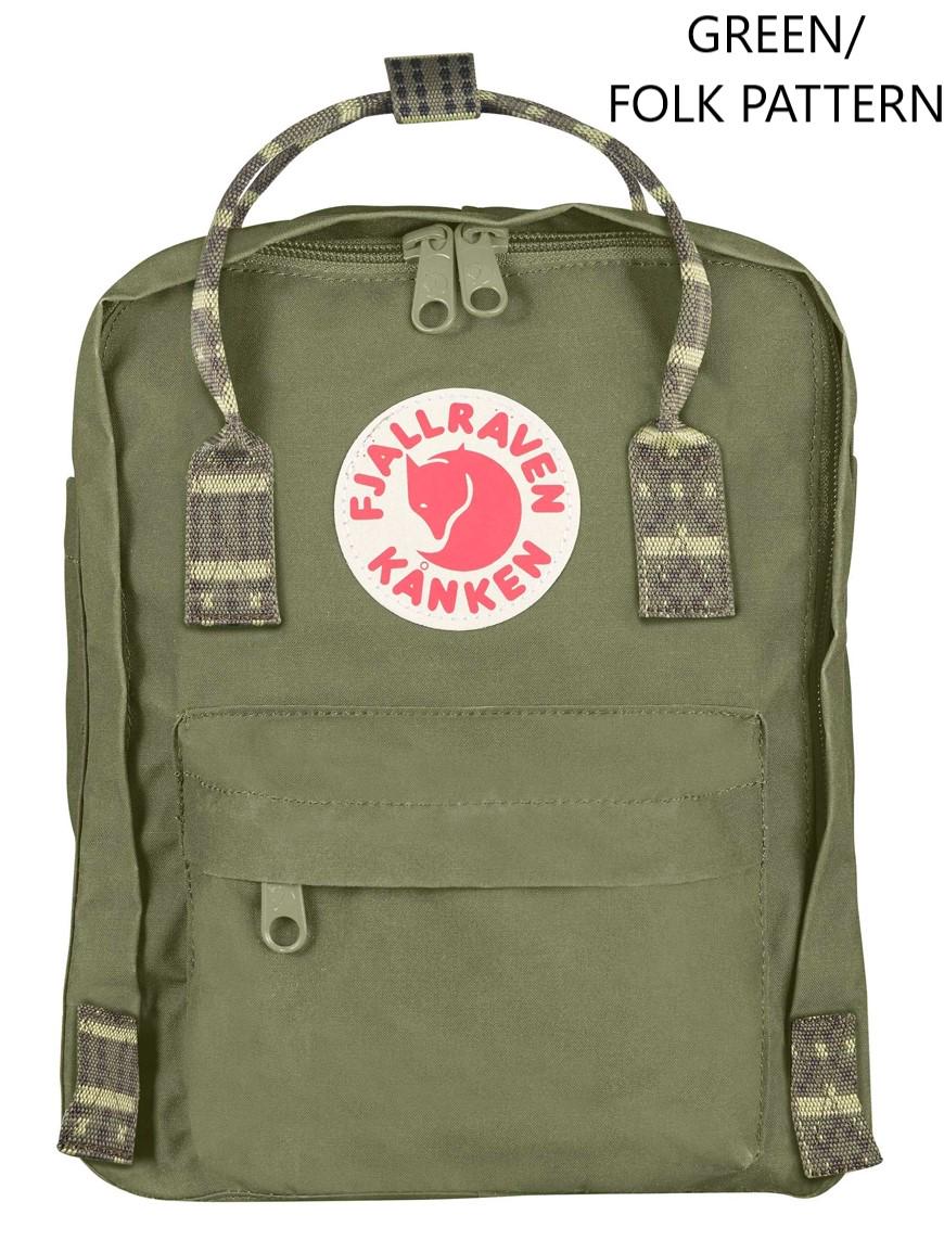 Рюкзак Fjallraven Kanken Mini Green/Folk Pattern (1004-23561.620-913)