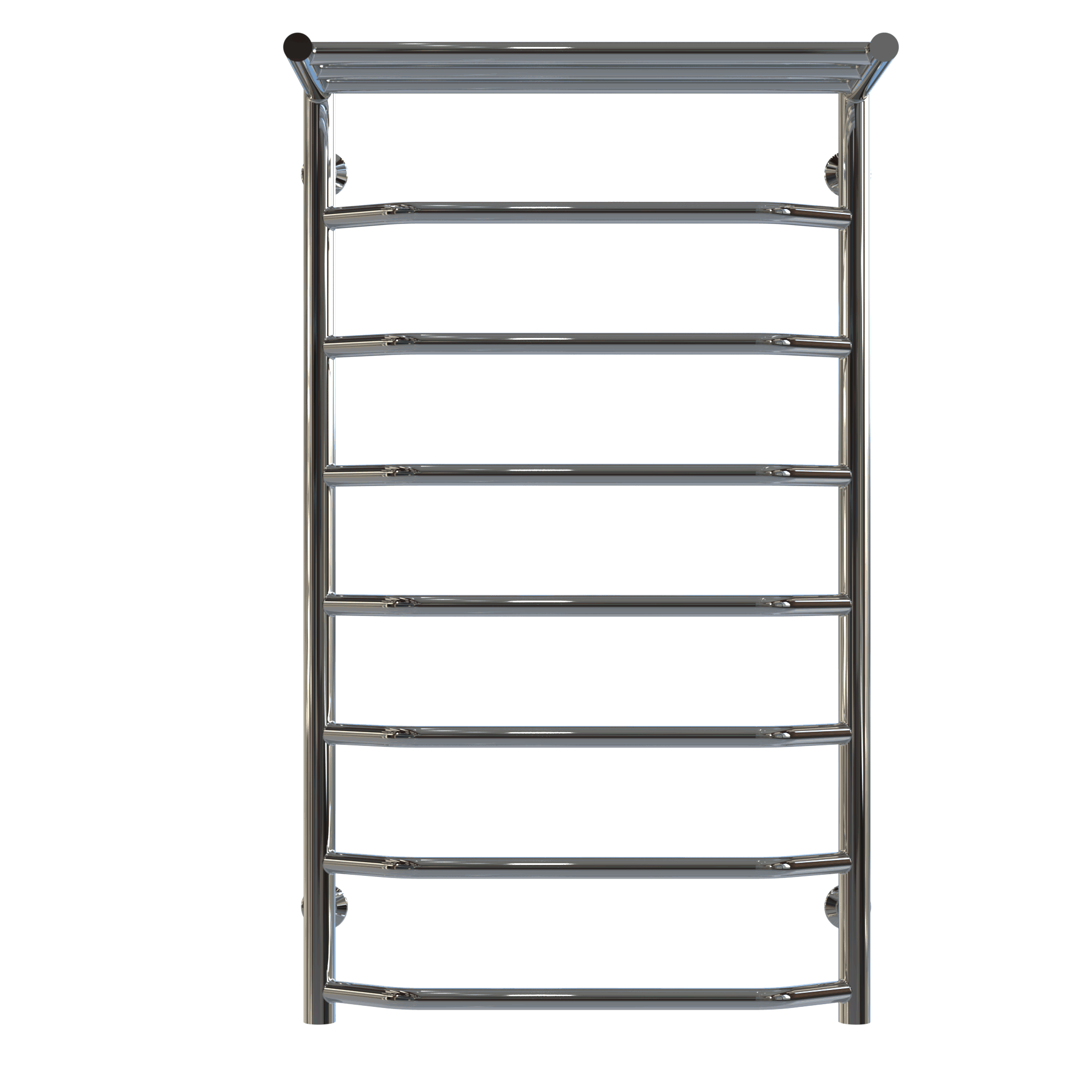 Полотенцесушитель водяной с полкой Deffi Трапеция П8 нижнее подключение нержавеющая сталь 500х900 мм Хром (C.TP.90.50.8.C.A)