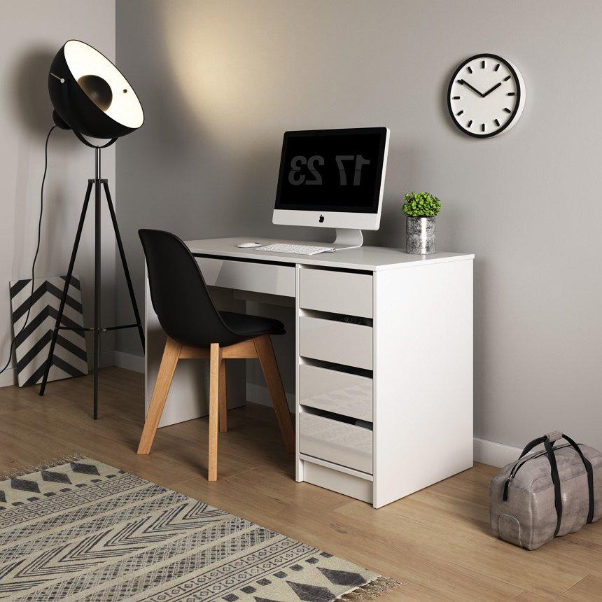 Стіл туалетний Perfect Home Ada 5S/120 з 5 шухлядами Білий глянець (PFH-091306) - фото 2 Стіл туалетний Perfect Home Ada 5S/120 з 5 шухлядами Білий глянець (PFH-091306) - фото 2