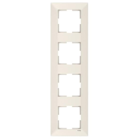 Рамка на 4 місця вертикальна VIKO Meridian Кремовий (90979034-WH) Рамка на 4 місця вертикальна VIKO Meridian Кремовий (90979034-WH)