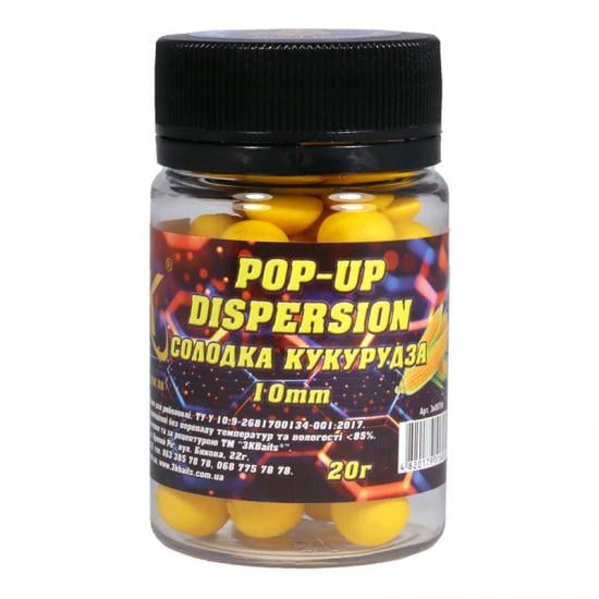 Бойл плавающий 3KBaits Pop-up Dispersion Сладкая кукуруза 10 мм 20 г (3KB1872)