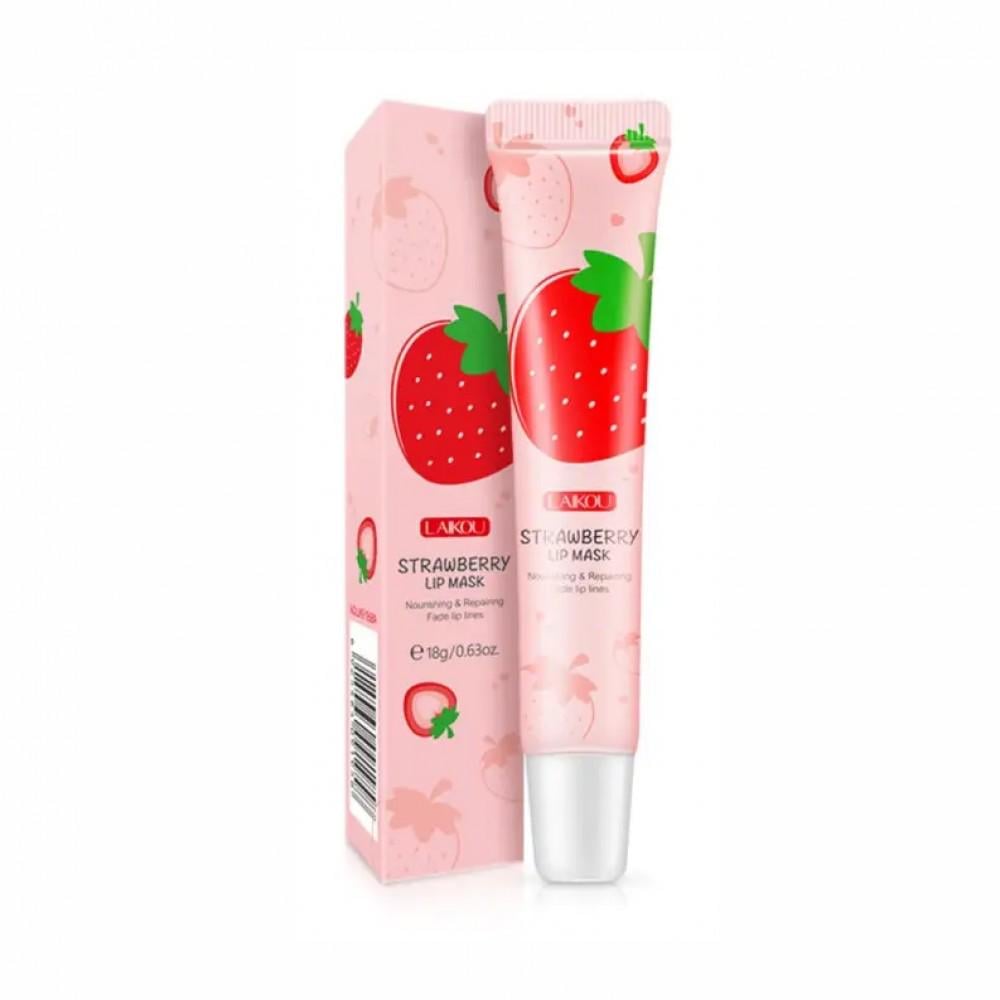 Маска для губ живильна Laikou Strawberry Lip Mask з екстрактом полуниці 18 г