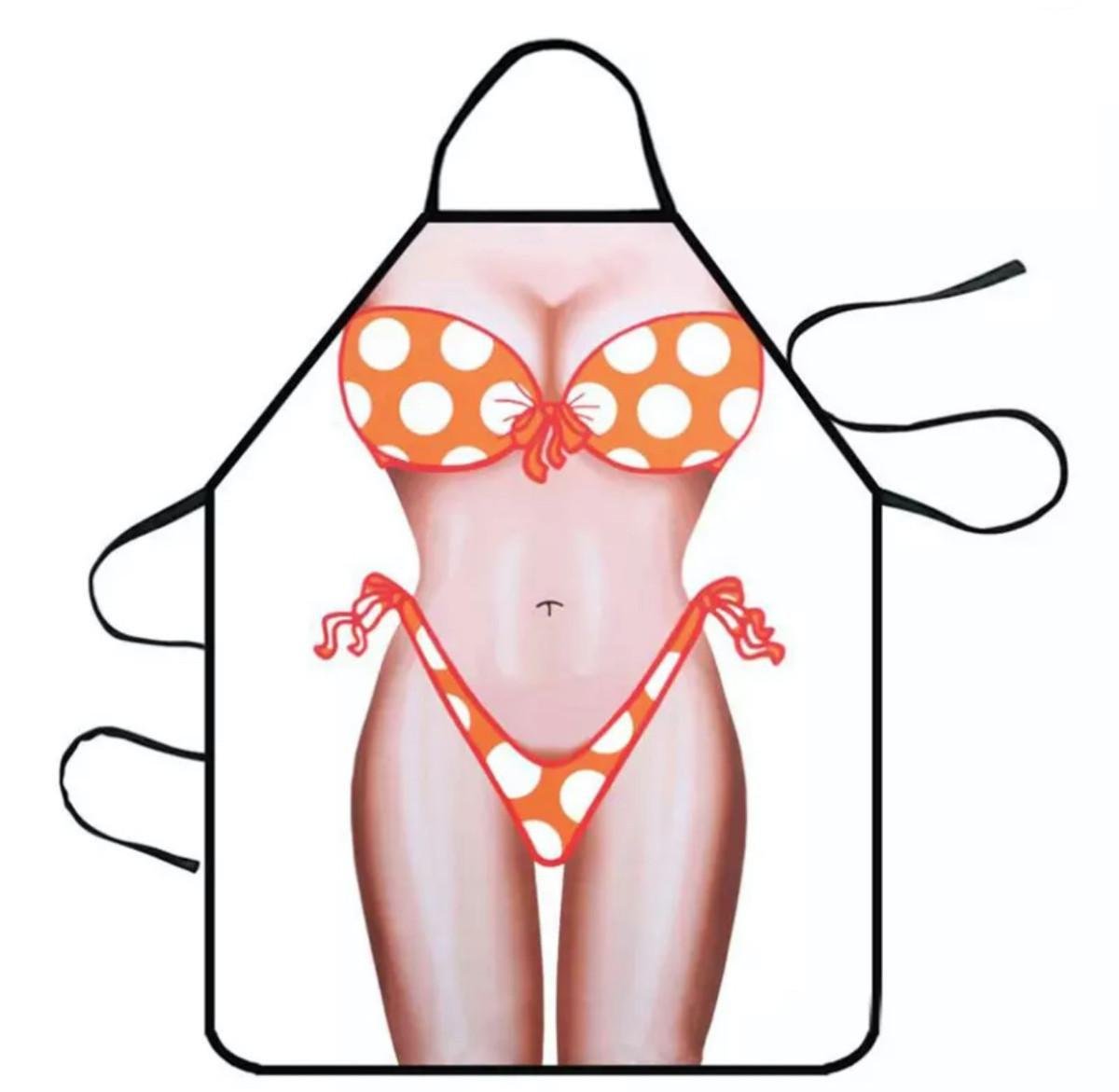 Фартух із приколом Леді купальник у горошок 5574 71х54,5х0,2 см (4228436) Фартух із приколом Леді купальник у горошок 5574 71х54,5х0,2 см (4228436)