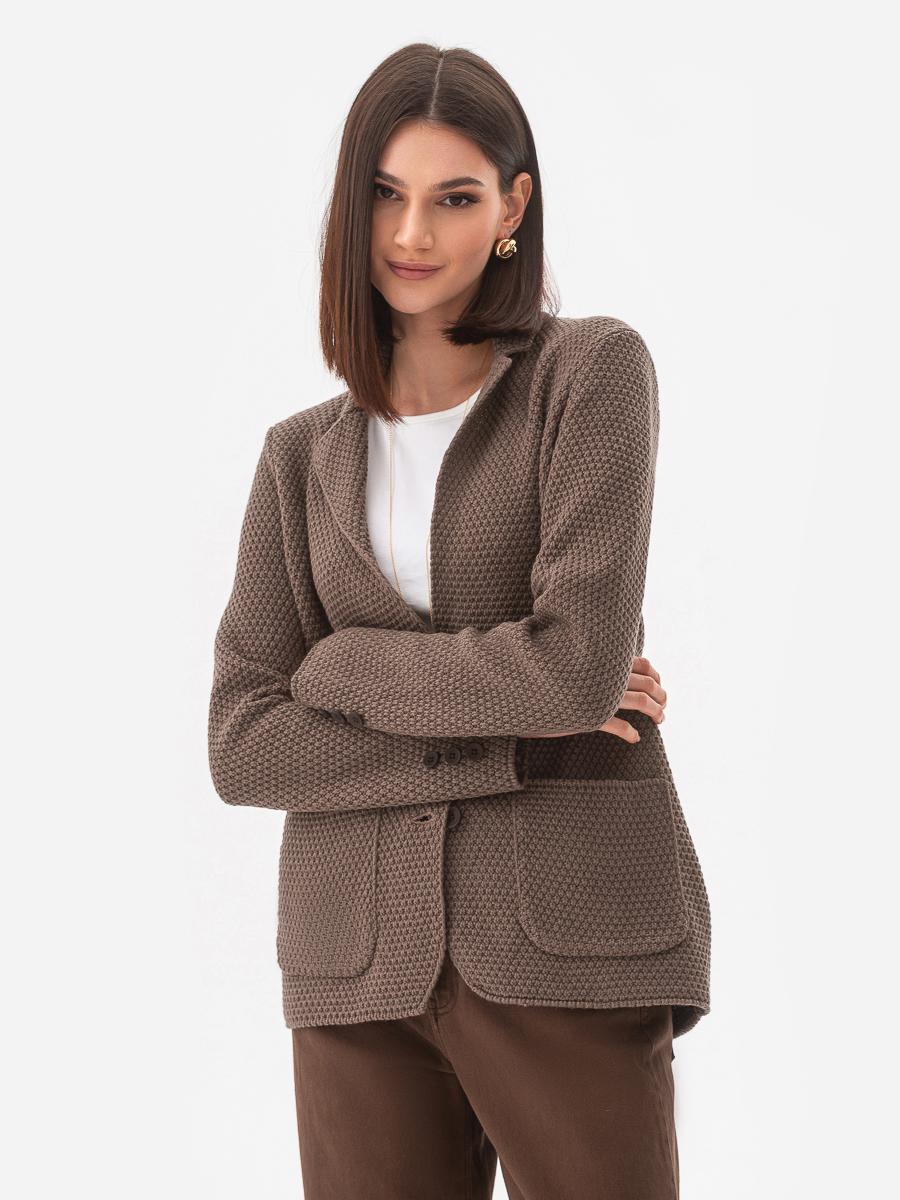 Піджак жіночий рисової в'язки SVTR р. 40-42 Капучино (598) - фото 9 Піджак жіночий рисової в'язки SVTR р. 40-42 Капучино (598) - фото 9