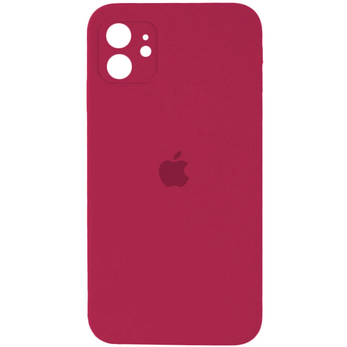 Противоударный чехол для Apple iPhone 12 Silicone Full Case AA Camera Protect / Maroon