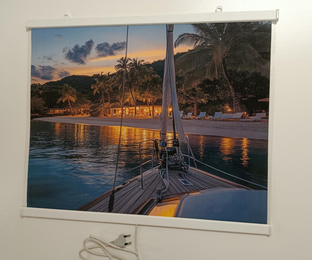 Обогреватель-картина Гавайский пляж настенный пленочный 240 Вт (wkr-10025) - фото 4 Обогреватель-картина Гавайский пляж настенный пленочный 240 Вт (wkr-10025) - фото 4