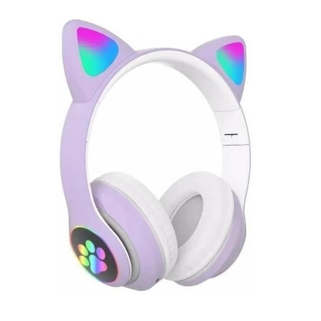 Навушники бездротові Cat Ear VZV-23M Bluetooth з підсвічуванням Фіолетовий (373078) - фото 2