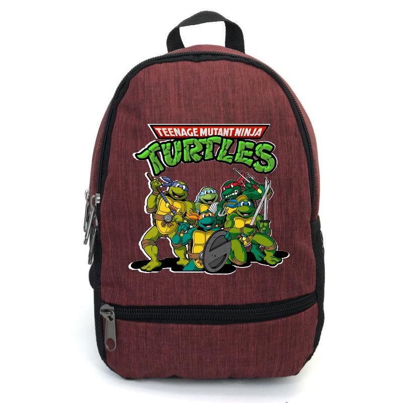 Школьный рюкзак Cappuccino Toys ninja turtle-03 с принтом Черепашки ниндзя 12,5 л Бордовый (1381809917)