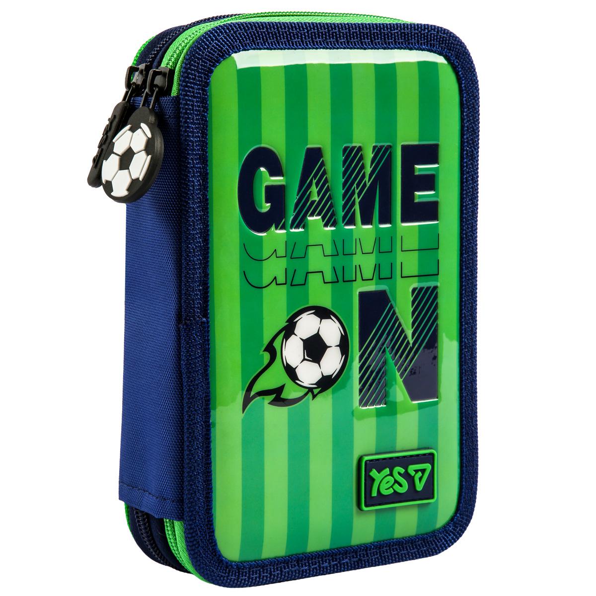 Пенал школьный YES Football 2 отделение Синий (533714)