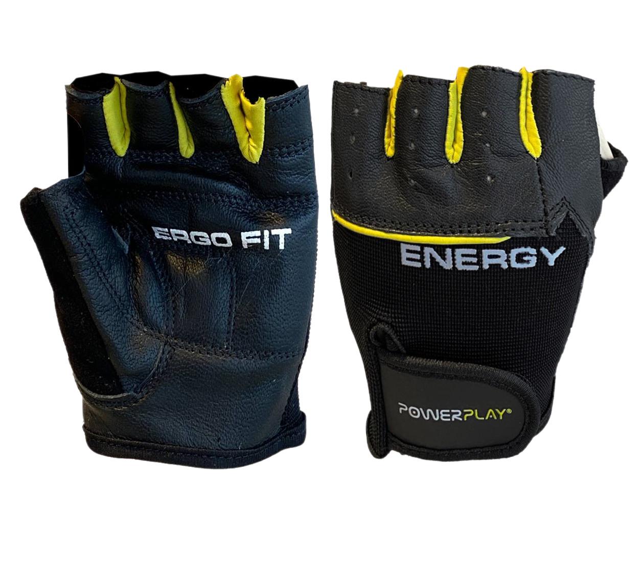 Перчатки для фитнеса PowerPlay 9058 Energy S Black/Yellow (21463095)