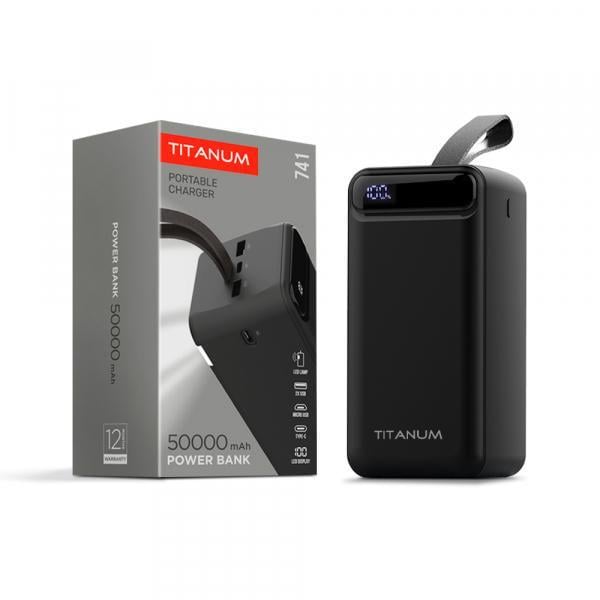 Повербанк Titanum 741 50000 mAh Черный (27360)