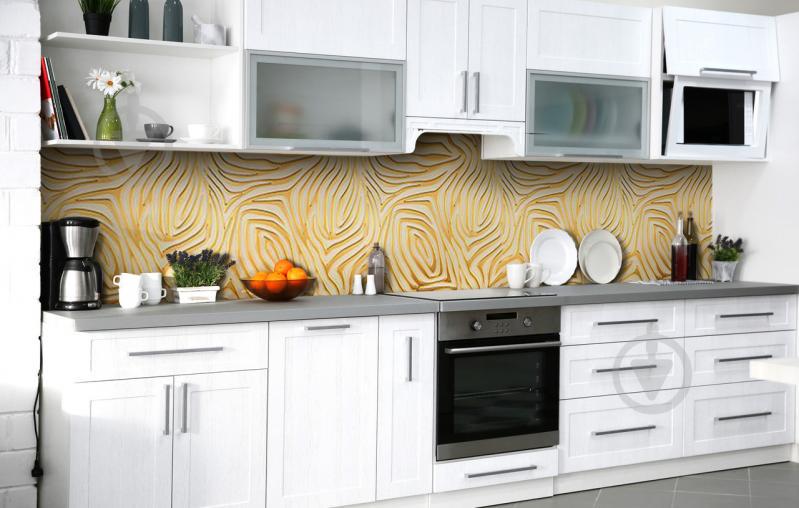Скинали на кухню Zatarga «Золотые лабиринты» 650х2500 мм виниловая 3Д наклейка кухонный фартук самоклеящаяся