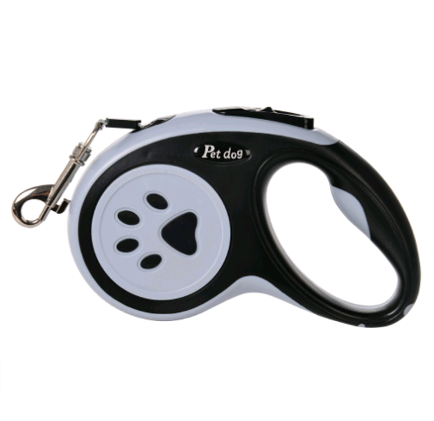 Поводок-рулетка Pet dog лапки лента 3 м до 15 кг Черный (00000007948)