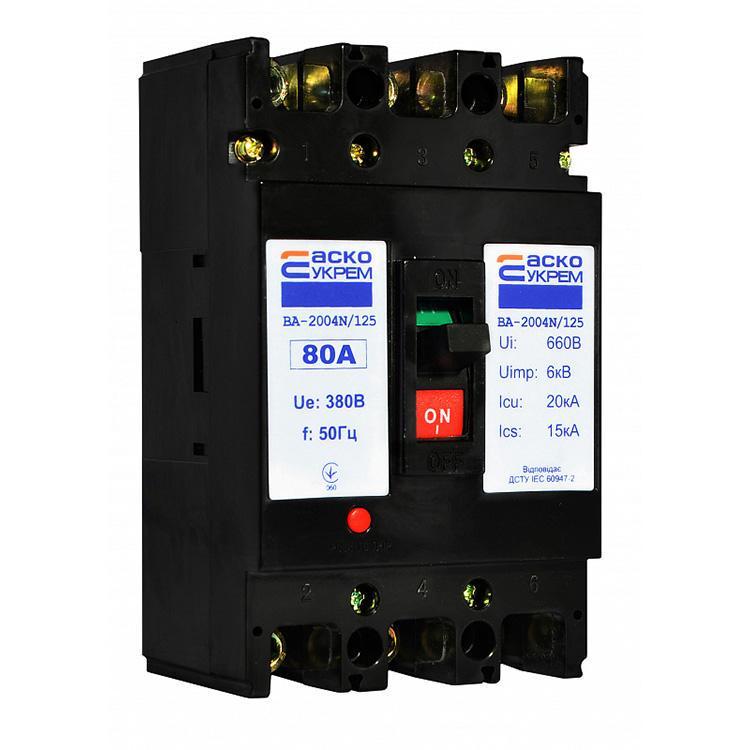 Автоматический выключатель АСКО-УКРЕМ ВА-2004N/125 80А 3 полюса (2348859573)
