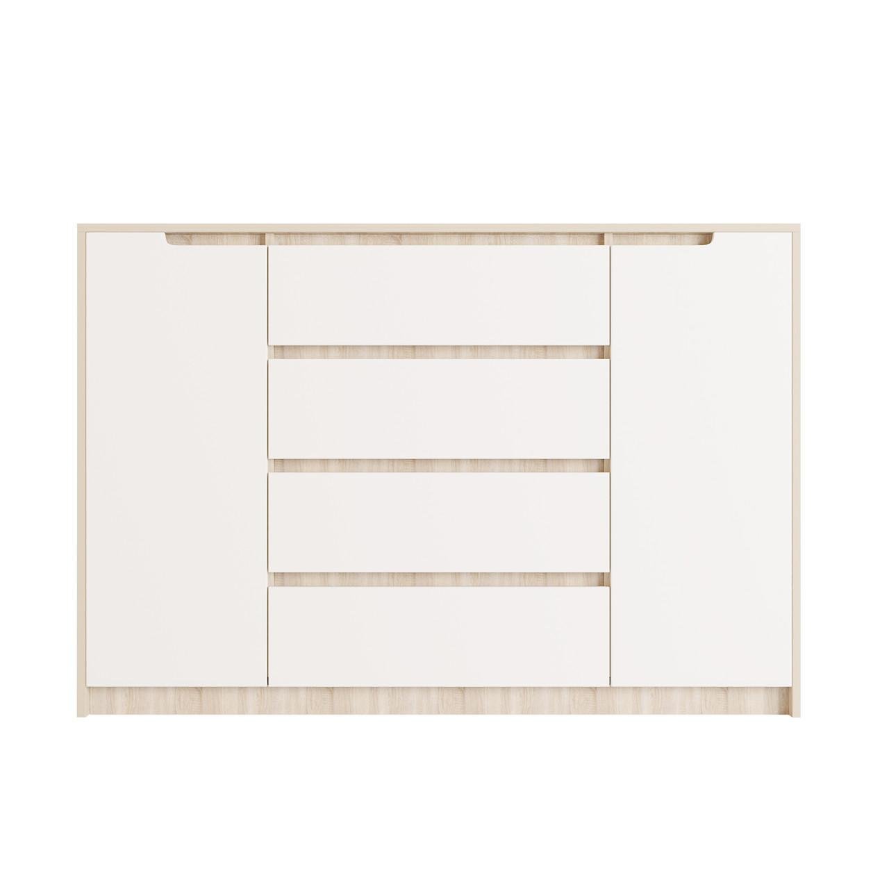Комод в гостиную Эверест Микс-3 ролики 140х38х97 см Дуб сонома/Белый (EVR-2004)