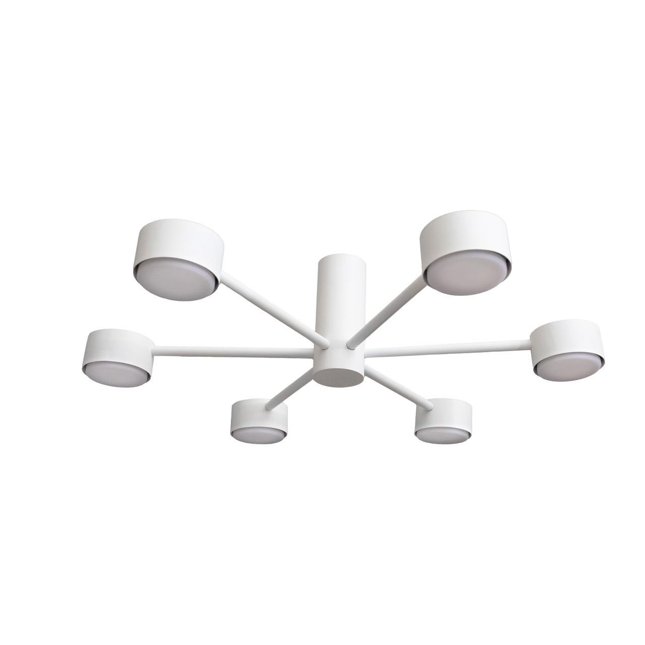 Люстра стельова MSK ELECTRIC Copter NL 8041-6 WH на шість круглих плафонів під лампи GX53 Білий (MSK_618769) - фото 2