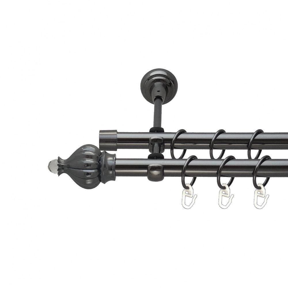 Карниз для штор Orvit Таджа-Кристалл двухрядный гладкий 240 см Оникс (00-00014963)