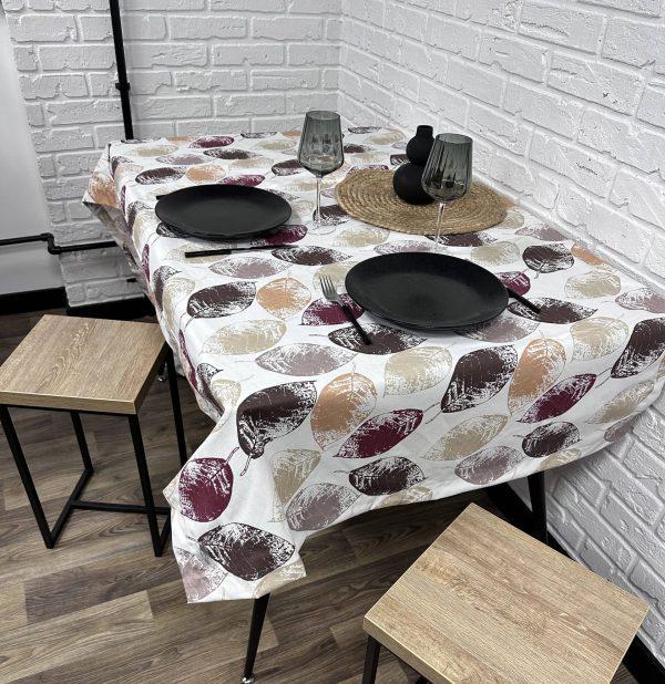 Скатерть водоотталкивающая Comfort Home Autumn leaves с тефлоновым покрытием 100x150 см