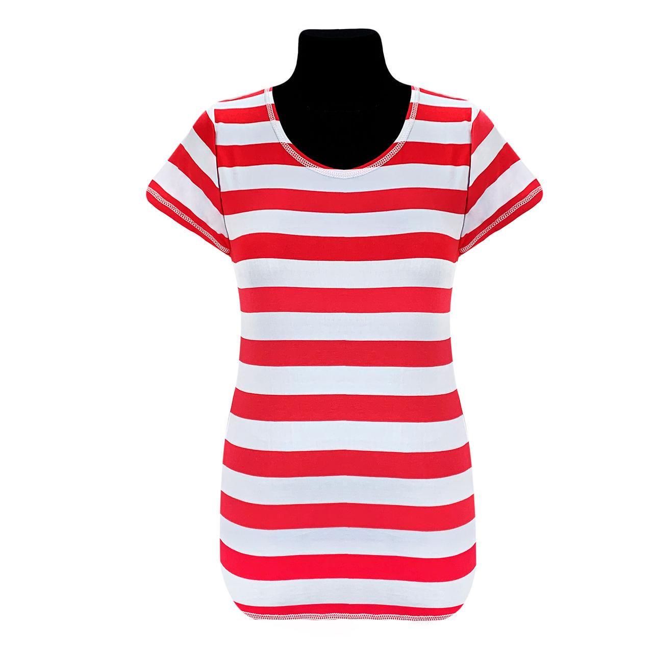 Блузка вискоза с рукавами полоска р.44-46 Коралловый (926) - фото 2 Блузка вискоза с рукавами полоска р.44-46 Коралловый (926) - фото 2