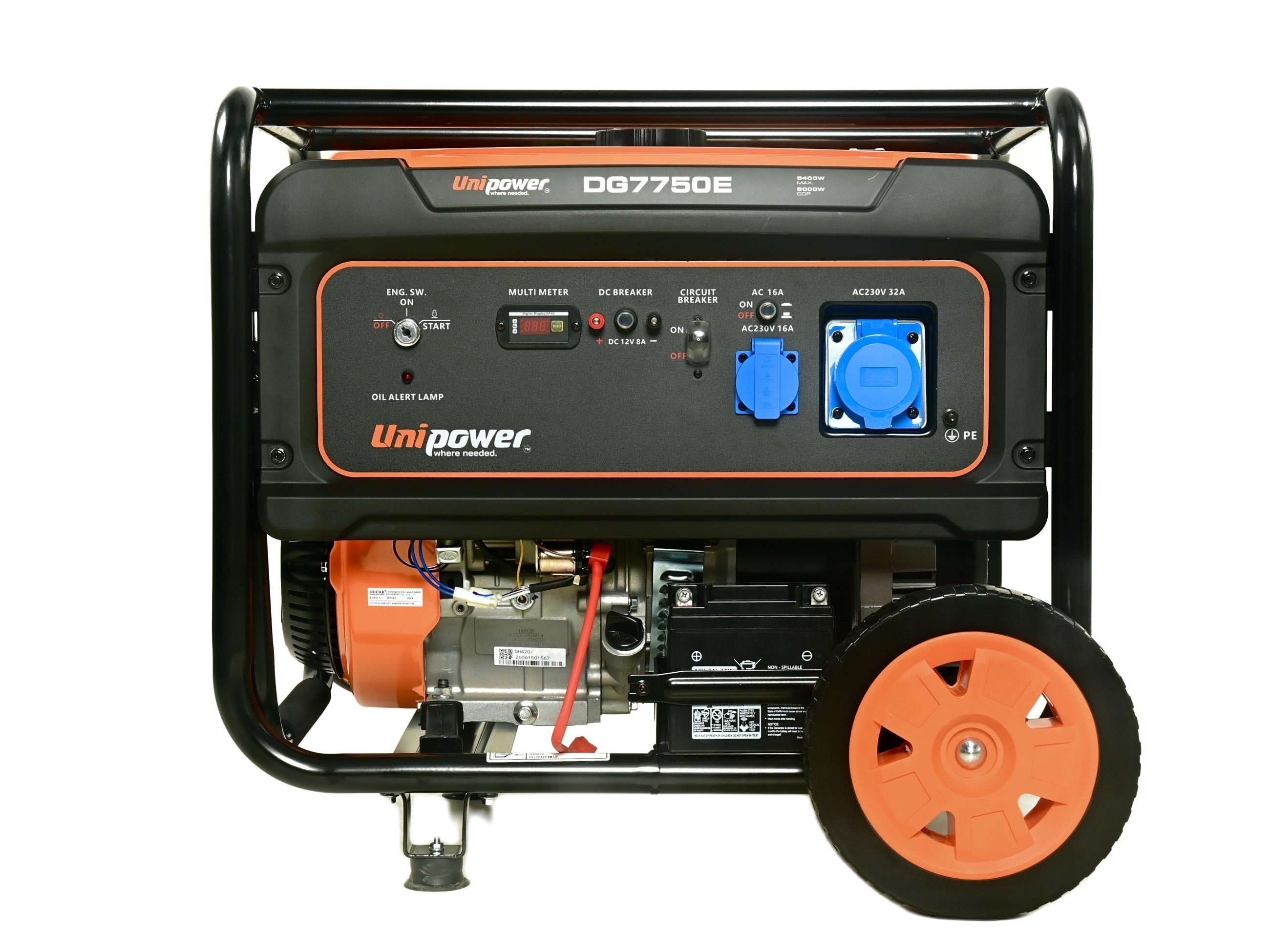 Генератор бензиновый UNIPOWER DG7750Е 5,4 кВт