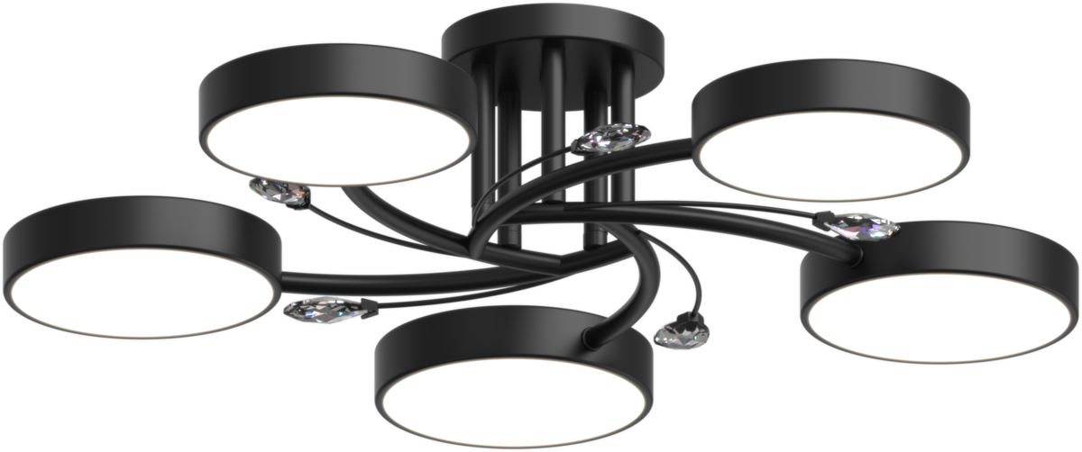 Люстра потолочная светодиодная Lighthouse SRS-19471/5 BK Черный