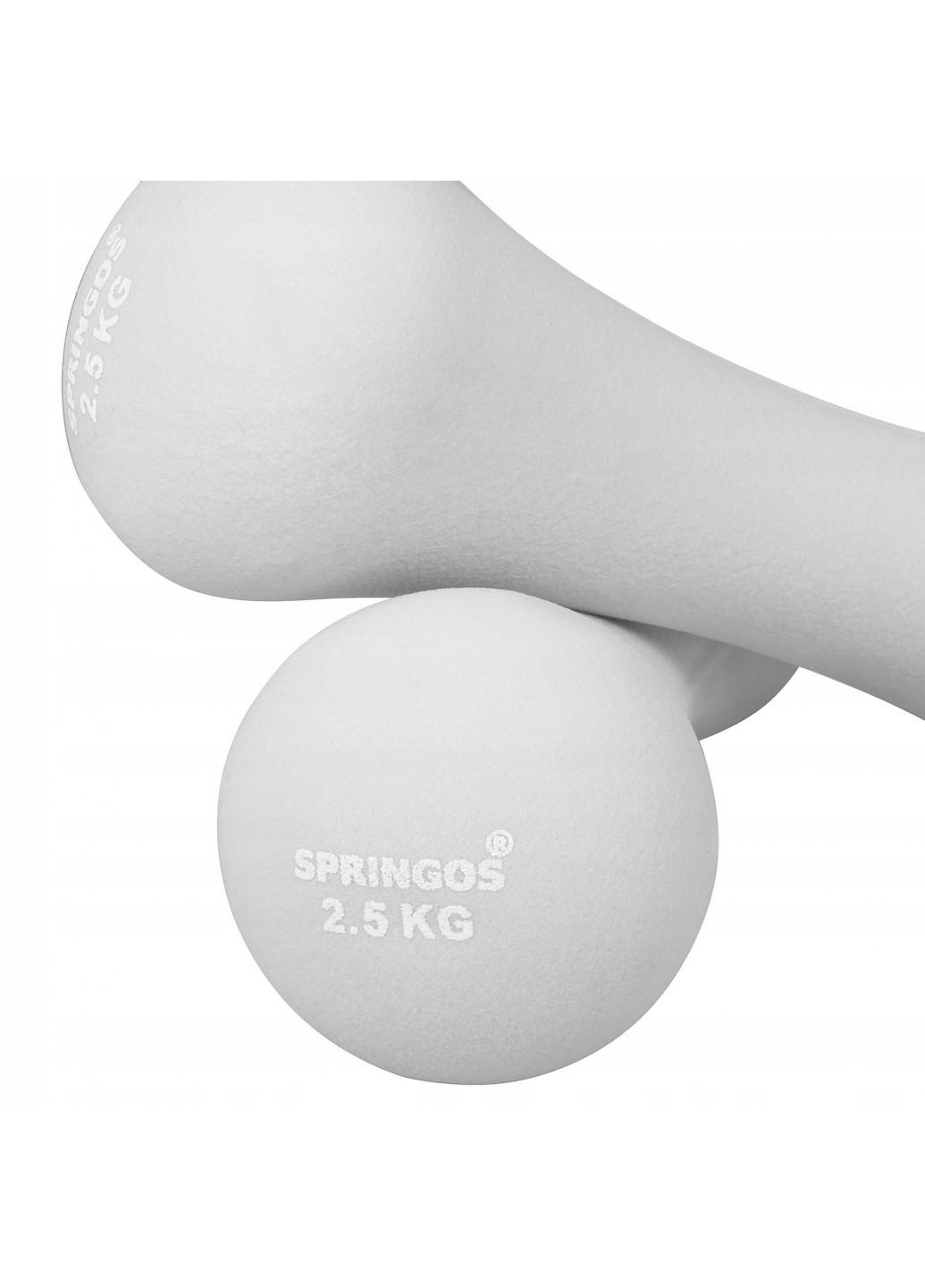 Гантели виниловые Springos 2,5 кг 2 шт Серый - фото 2 Гантели виниловые Springos 2,5 кг 2 шт Серый - фото 2