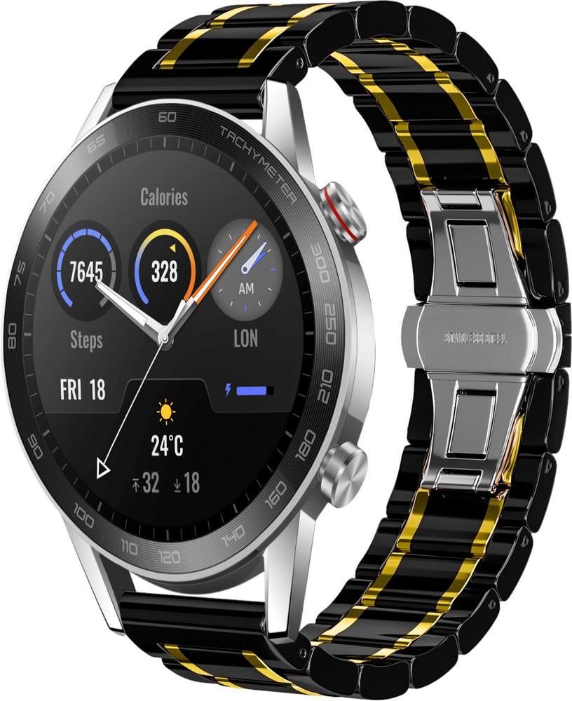 Ремешок керамический Ceramo Honor Magic Watch 2 46 мм Black/Gold (28707-02) Ремешок керамический Ceramo Honor Magic Watch 2 46 мм Black/Gold (28707-02)