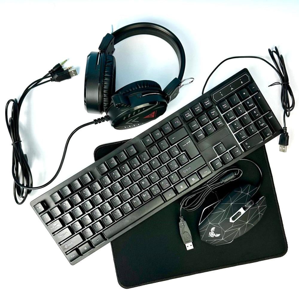 Набор игровой Kit Gamer K59 4в1 мышка/наушники/коврик/клавиатура (1010538-Black)