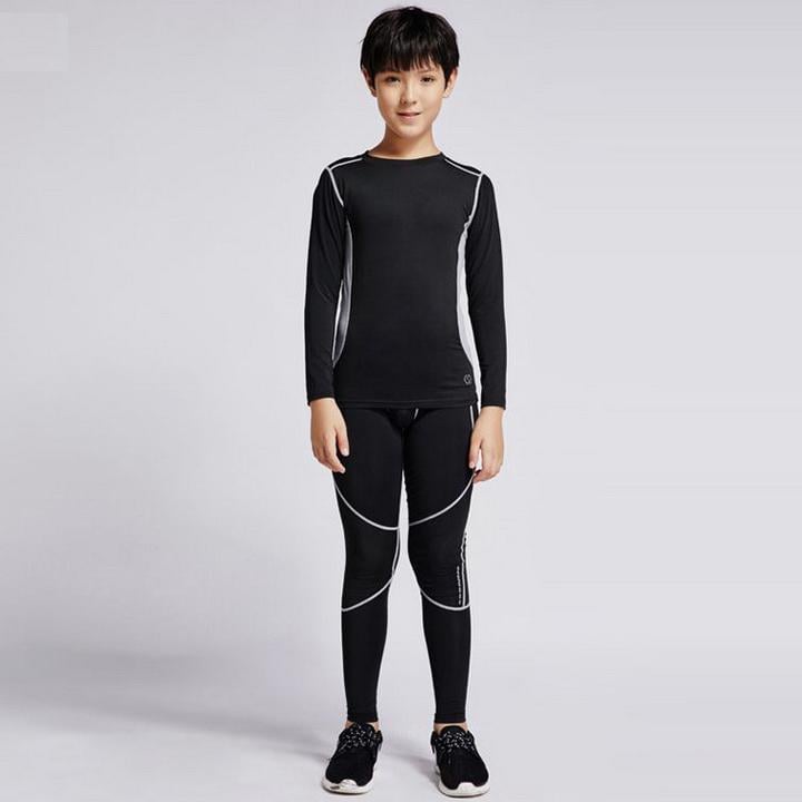 Комплект дитячої термобілизни Thermal Underwear CD Reflective Kids 145-155 см Black/Gray (3182) - фото 4