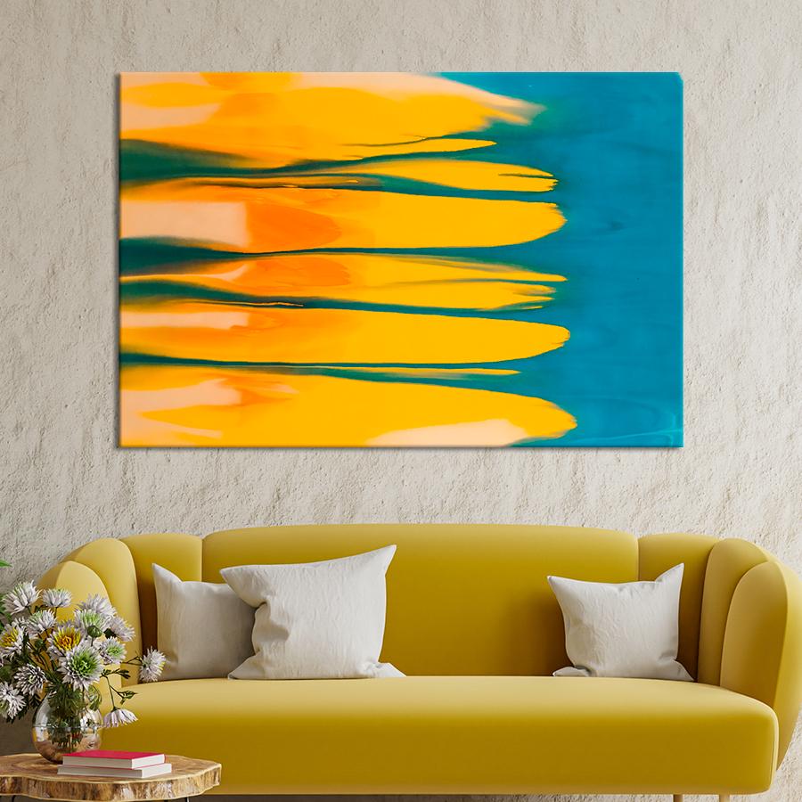 Картина абстракция Летняя жёлтая абстракция 51x34 см (A891-1)