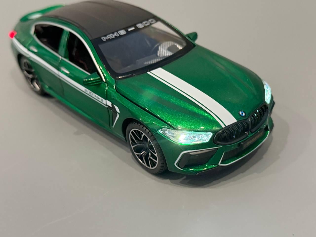 Машинка BMW M8 Авто Эксперт металлопластик 1:24 звук/свет/инерция Зеленый (1340-03)