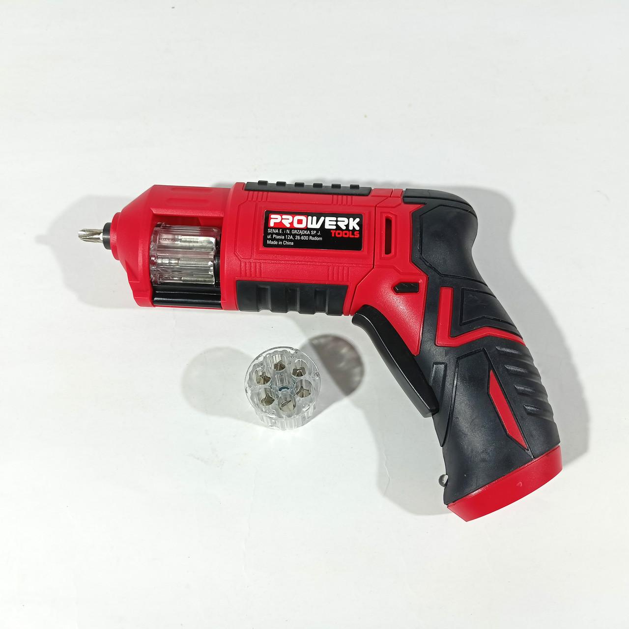 Викрутка акумуляторна PROWERK tools KS336-1036LI з барабаном для біт - фото 8