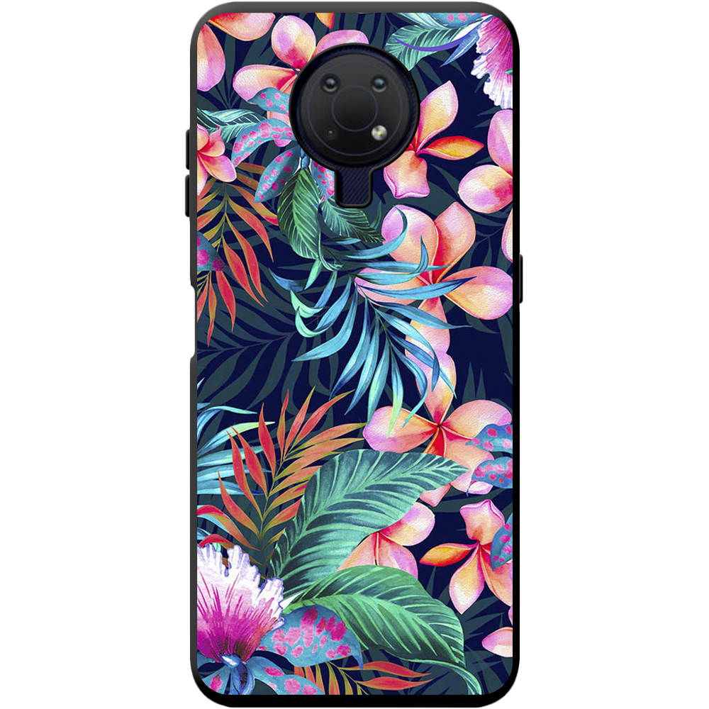 Чехол BoxFace Nokia G10 flowers in the tropics Черный силикон (42626-up1971-42880)