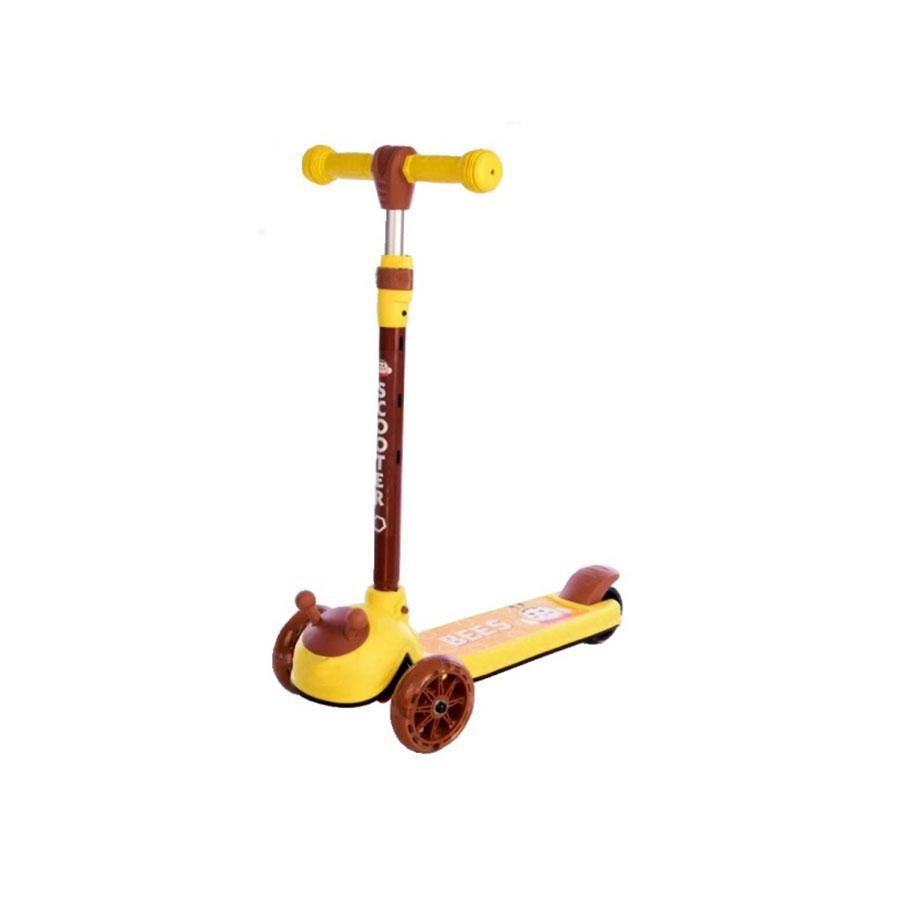 Самокат детский Bambi от 1 года трехколесный со светящимися колесами унисекс Желтый (DS-171-S-112)