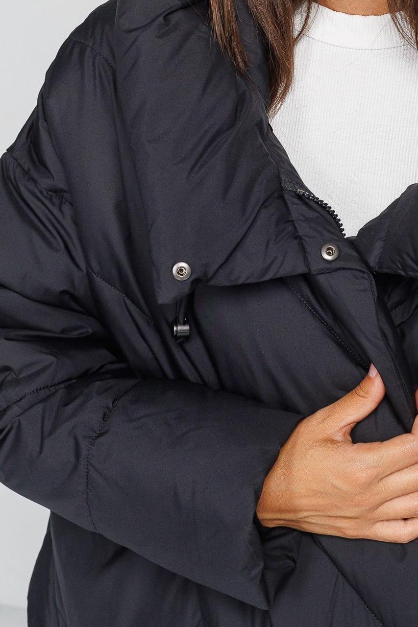 Куртка зимова асиметрична р. 44 Чорний (798d/44) - фото 4 Куртка зимова асиметрична р. 44 Чорний (798d/44) - фото 4