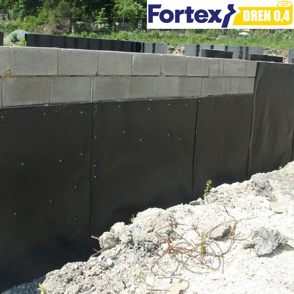 Мембрана для фундамента дренажная Fortex DREN 0,4 2x20 м 40 м2 (340057) - фото 10 Мембрана для фундамента дренажная Fortex DREN 0,4 2x20 м 40 м2 (340057) - фото 10