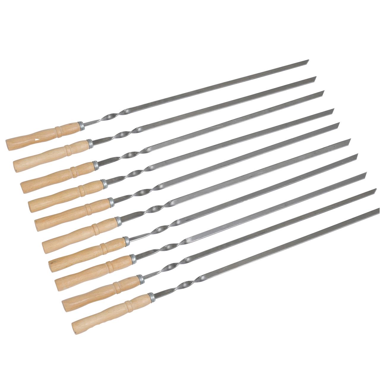 Набор шампуров с деревянной ручкой 600х10х3 мм 10 шт