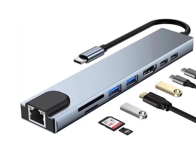 Концентратор для MacBook Type-C на 8-Port USB TypeC 3.0 Mini Hub