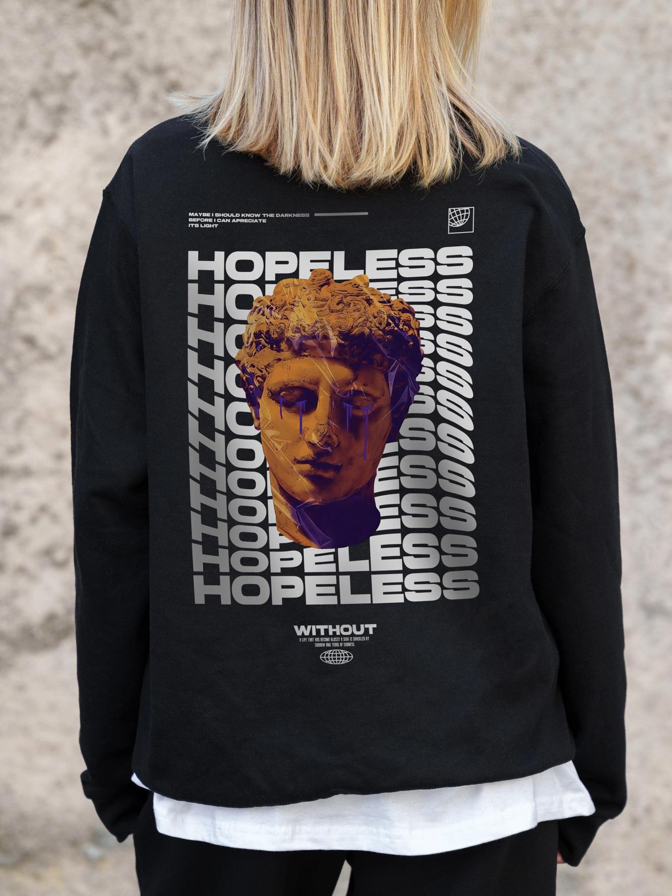 Світшот оверсайз з принтом Without Hopeless S/M Black (S/M8055622) - фото 7 Світшот оверсайз з принтом Without Hopeless S/M Black (S/M8055622) - фото 7