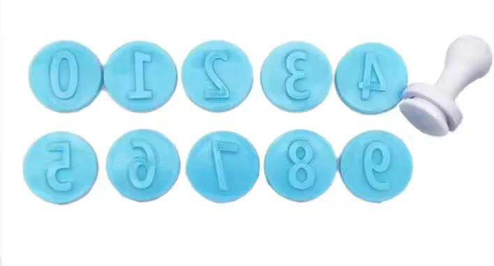 Набор штамп-форма для печенья Stenson R97297 Numbers 10 пр. 2,5 см (00db8622)