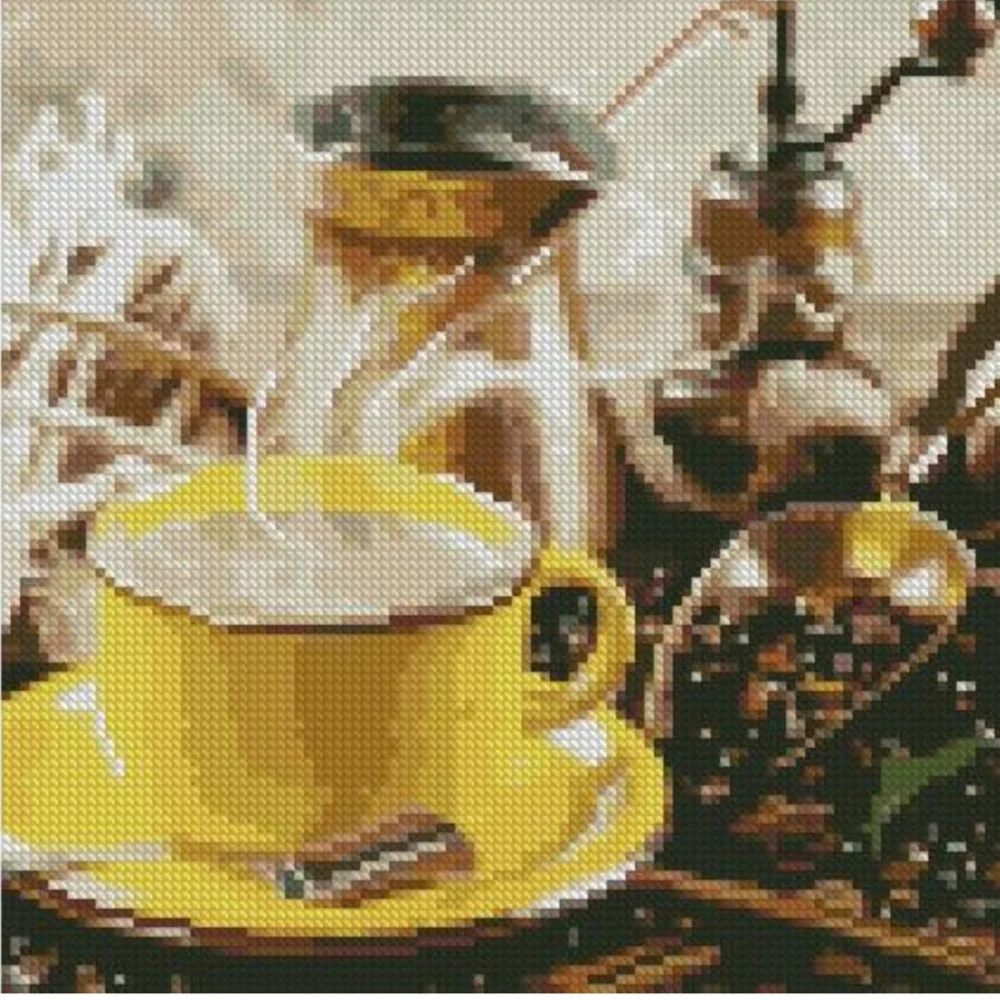 Алмазная мозаика Strateg Свежий душистый кофе 30х30 (CA-0037)