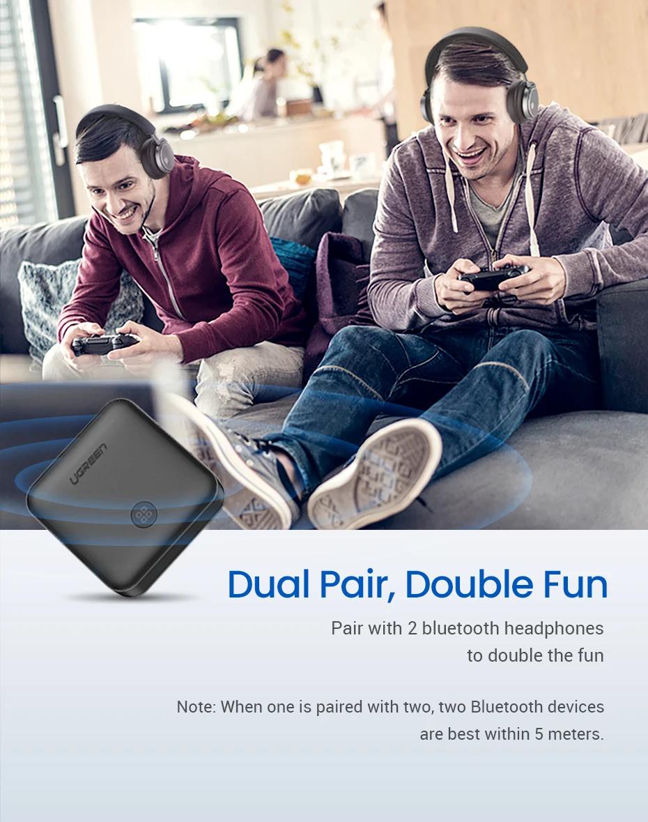 Адаптер UGREEN Bluetooth 5.0 приймач-передавач USB-3,5 мм minijack AUX/SPDIF aptX HD LL Чорний (70158) - фото 12 Адаптер UGREEN Bluetooth 5.0 приймач-передавач USB-3,5 мм minijack AUX/SPDIF aptX HD LL Чорний (70158) - фото 12