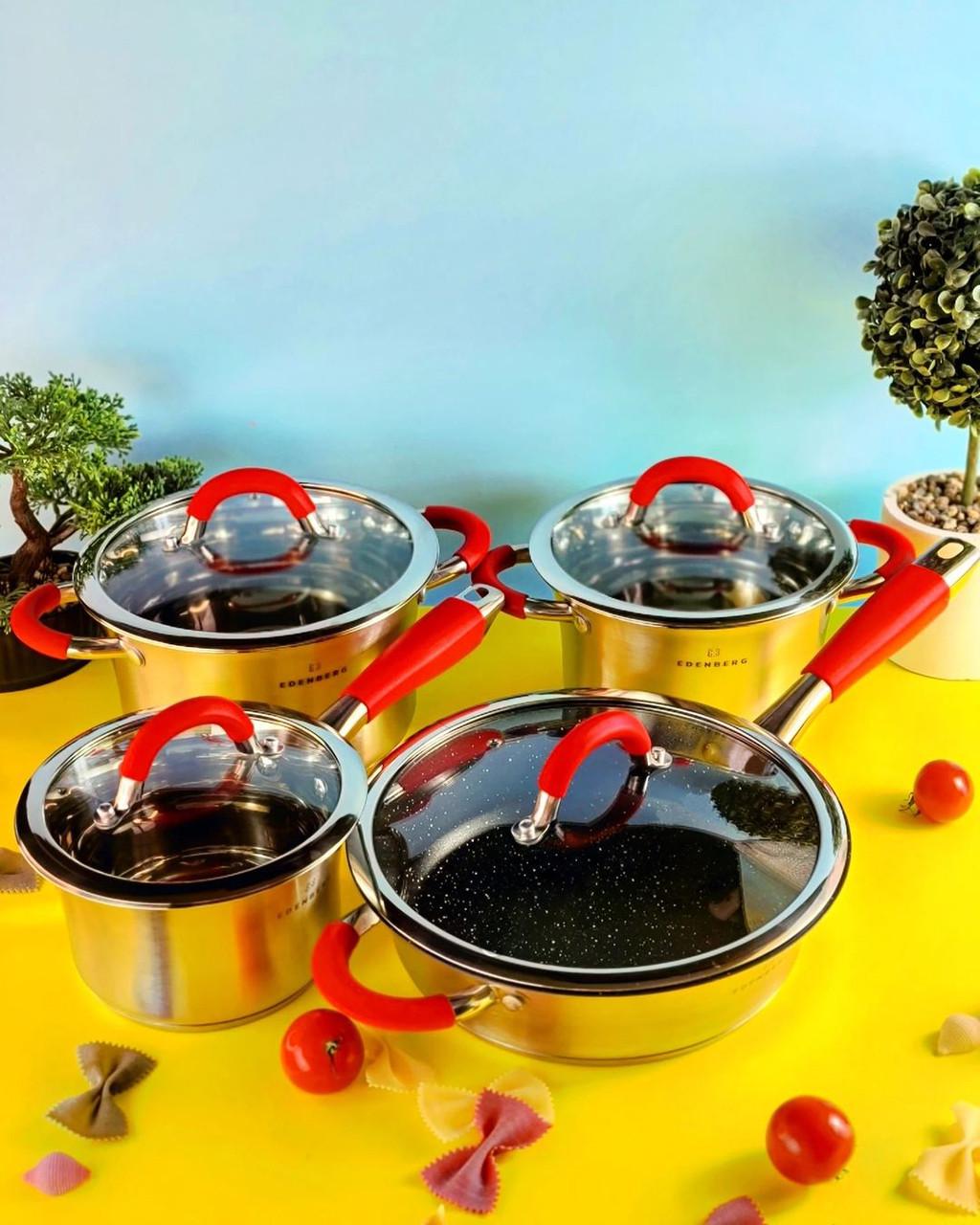 Набор кастрюль Edenberg из нержавеющей стали+ковш 8 пр. (EB-2408) Набор кастрюль Edenberg из нержавеющей стали+ковш 8 пр. (EB-2408)