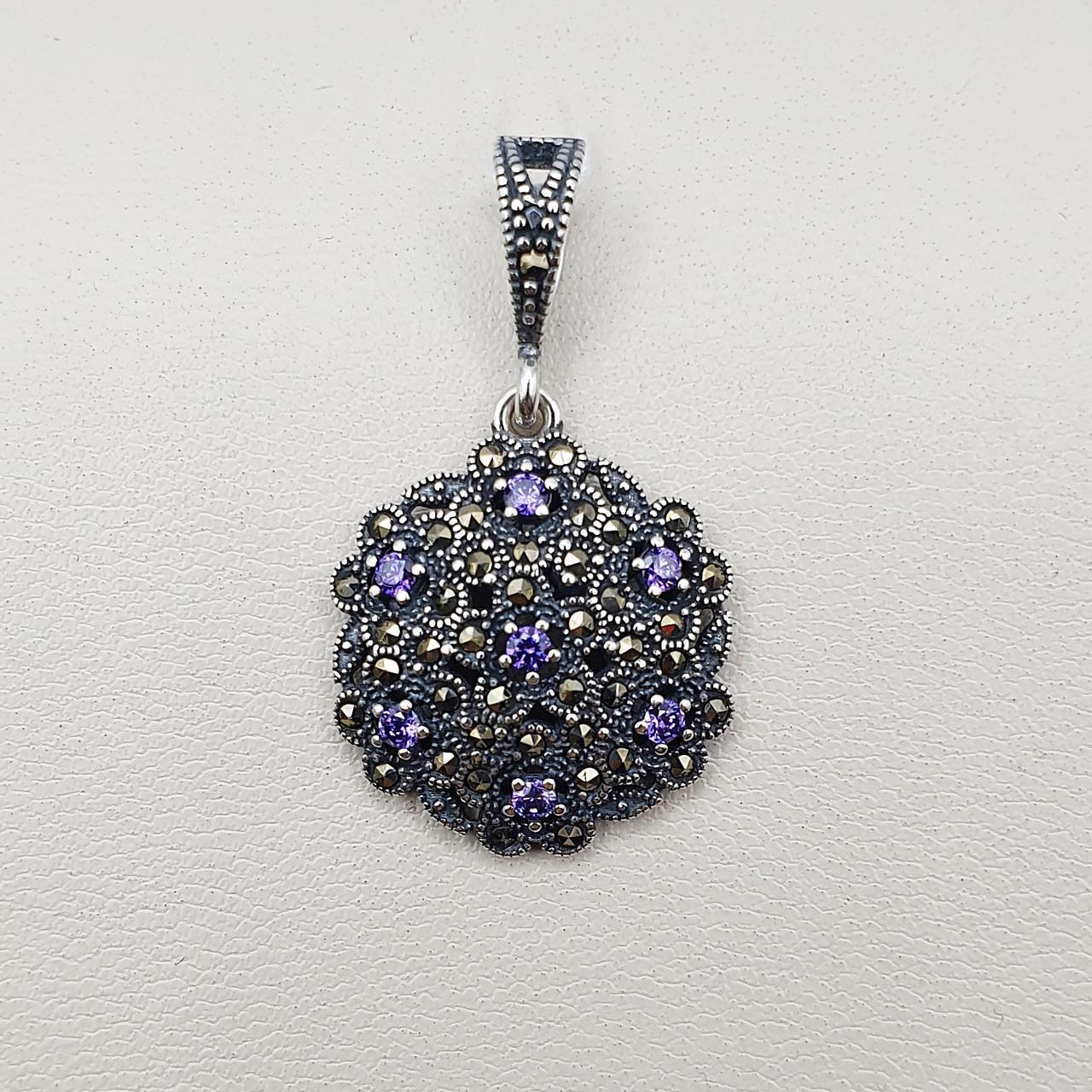 Серебряный кулон с аметистом и марказитом 7,06 г (2675097092)